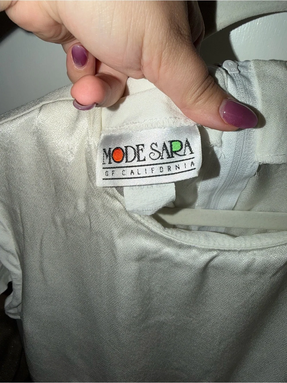 Vintage mode Sara Ivory Satin Dress